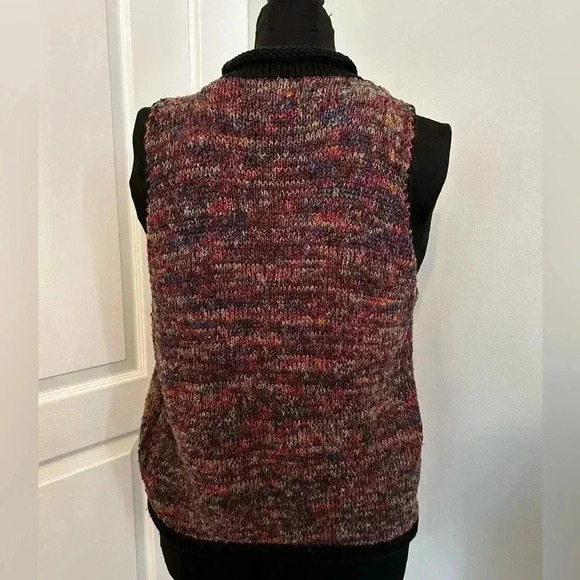 Ani Barrie Vintage Colourful Knit Button Front Pocket  Womens M Vest Sweater USA - Picture 3 of 12